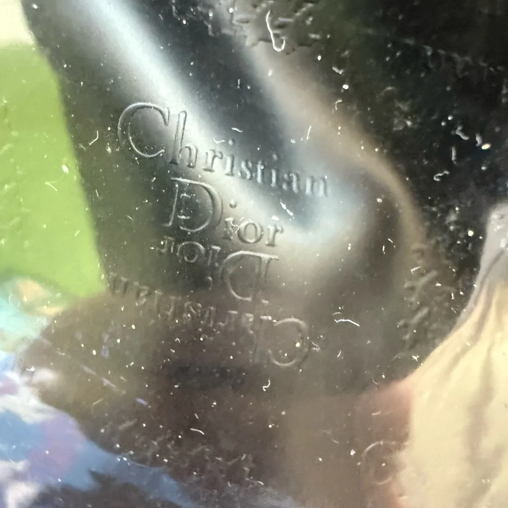 VTG 80’s Christian Dior Black Gold Polk A‎ Dot Cosmetic Bag Travel Toiletries C - Picture 6 of 8